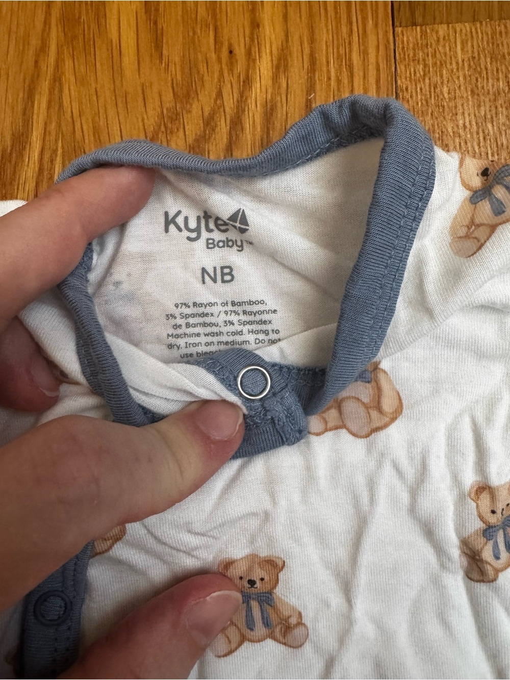 +Kyte BABY+ 3-Piece Teddy Bear Pajama Set in White and Blue - Picture 2 of 2